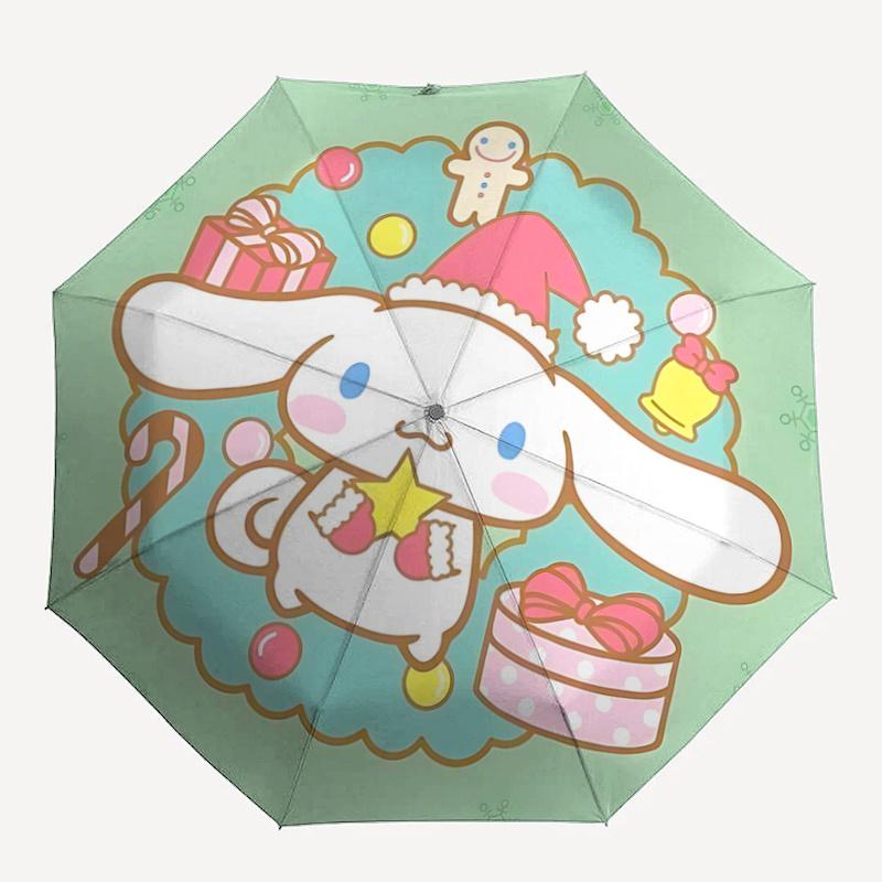 1 шт. Рождественский автоматический складной зонт Cinnamoroll, 8-реберный железный каркас, уличный зонт, праздничный подарок для фанатов, путешественников, на каждый день