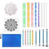 Mandala Cross-border Dotting Tool Set with Hollow Rock Painting Templates and Colorful Dot Pens