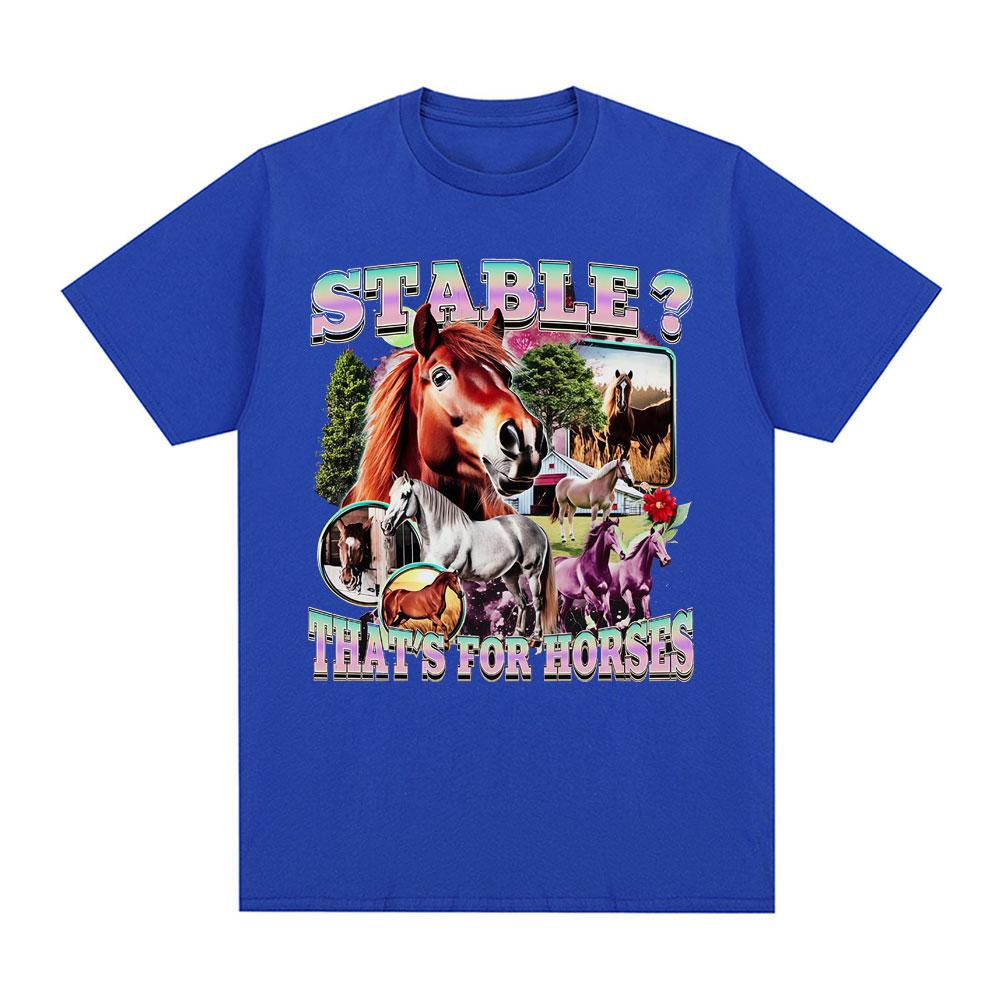 2026 New Funny horses Meme 100cotton Unisexs shirt Vintage ONeck Short Sleeve Harajuku Womens summer fashion oversized Tshirt