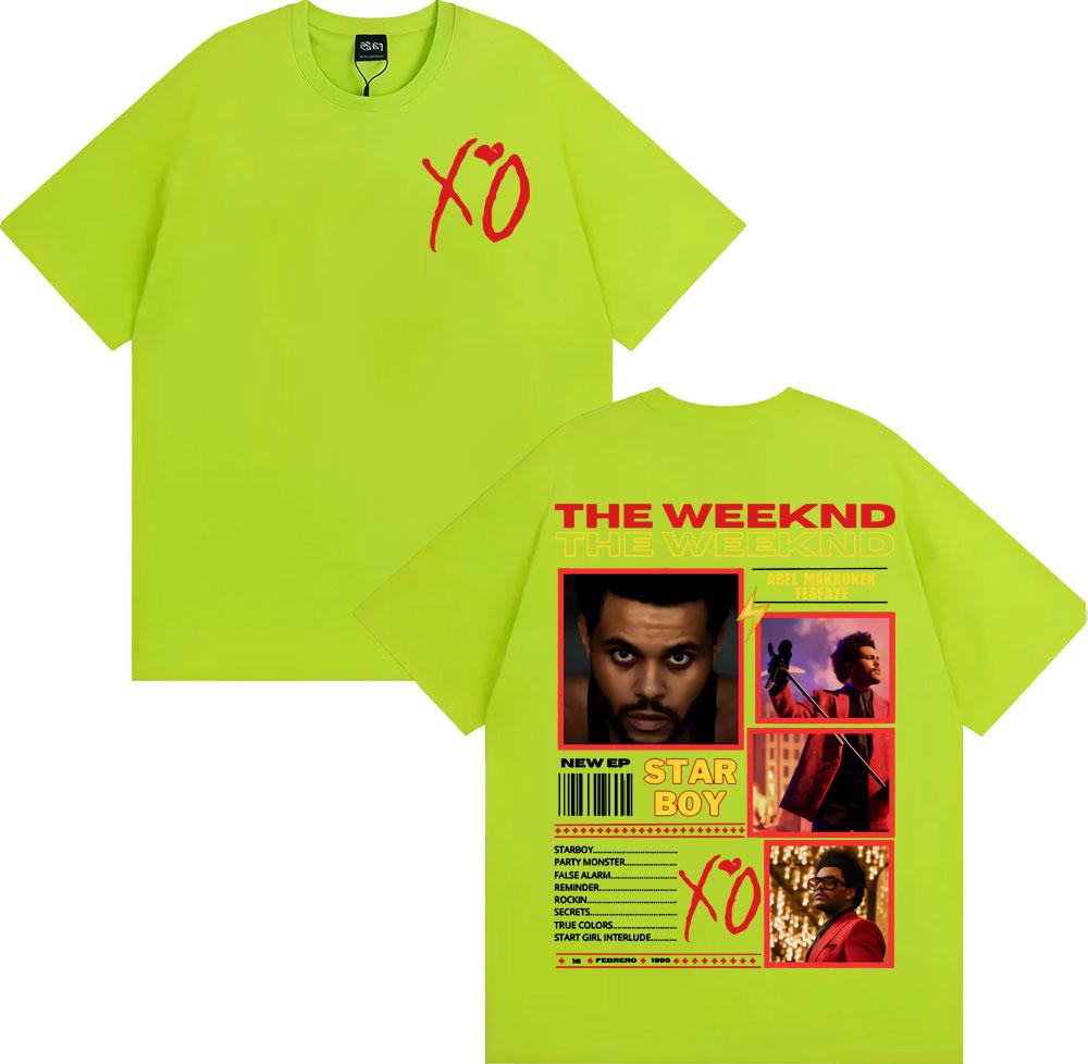 Графическая футболка с принтом рэпера The Weeknd, тур в поддержку альбома Xo 2025, мужская мода, хип-хоп, панк, уличные футболки, повседневная хлопковая футболка оверсайз
