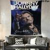 Johnny Hallyday Rock Legend Remembered Tapestry Background Cloth Fashion Print Christmas Gift Work Of Art Background Wall Hanging Cloth