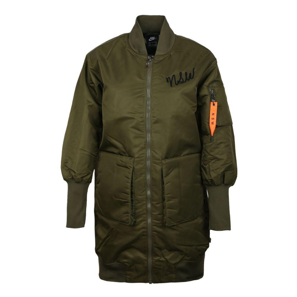 Nike Женская утепленная парка Nike Parka Insulated Ma1, цветной блок, воротник-стойка, молния, легкая, с длинным рукавом, хлопковая куртка, женские куртки 932050-395
