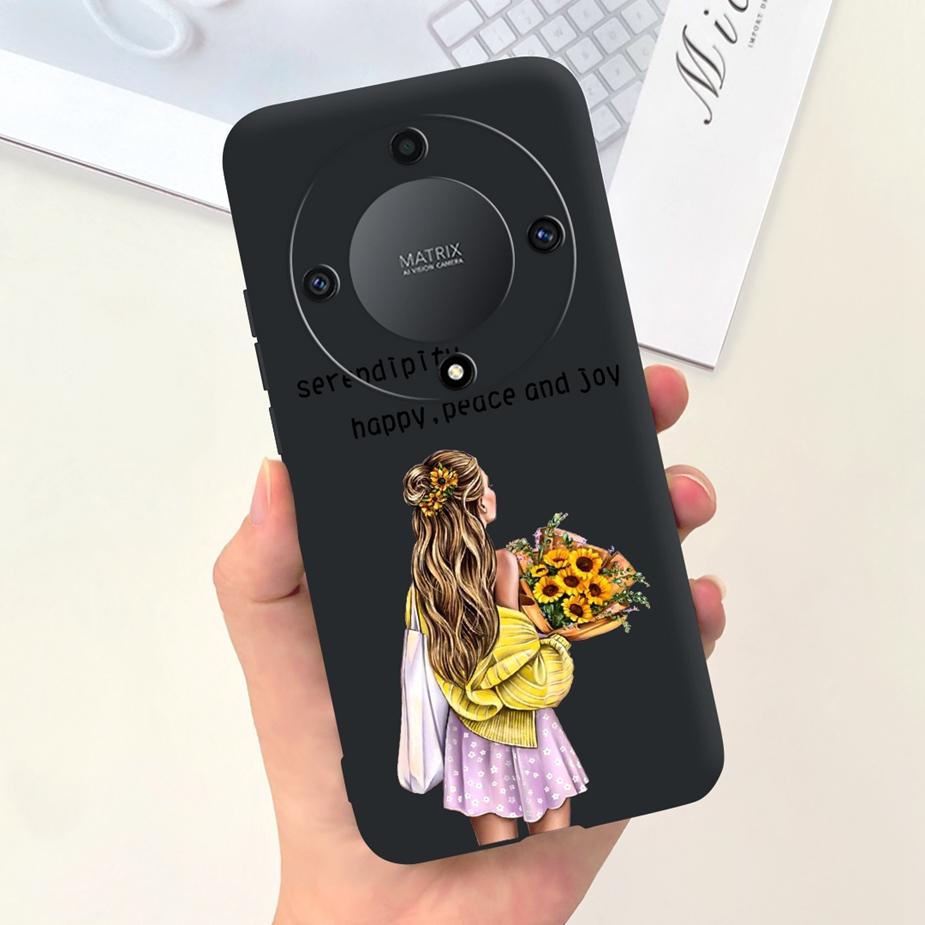 Чехол для Honor Magic6 Lite Чехол для Honor X9b Красивые Девушки Подсолнух Мягкий Силиконовый Чехол для Телефона Для Honor Magic6 Lite HonorX9b Бампер