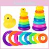 Jenga Rainbow Color Ring Stacking Tower Duck Tub Play Toys Baby Development