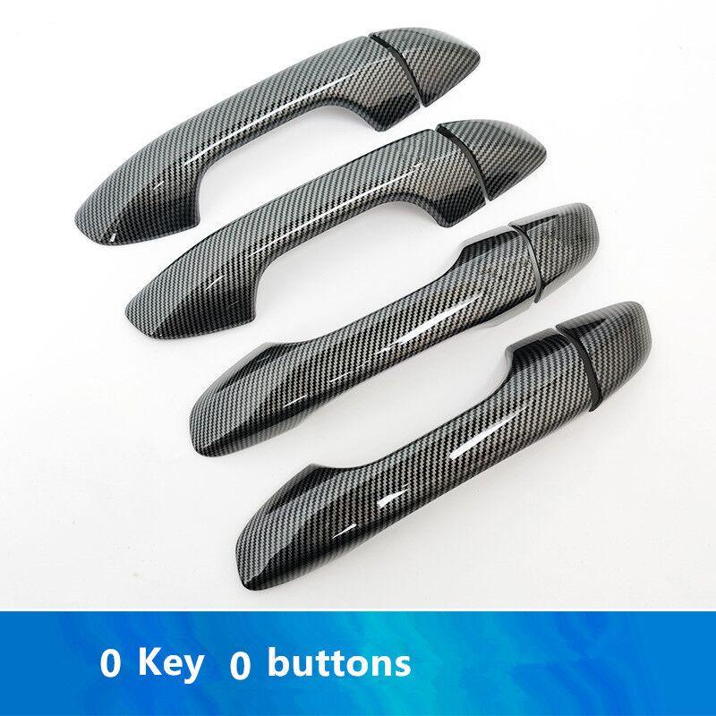 For Kia Rio 2018 Carbon Fiber Chrome Car Door Handle Cover Decor Trim Sticker Styling