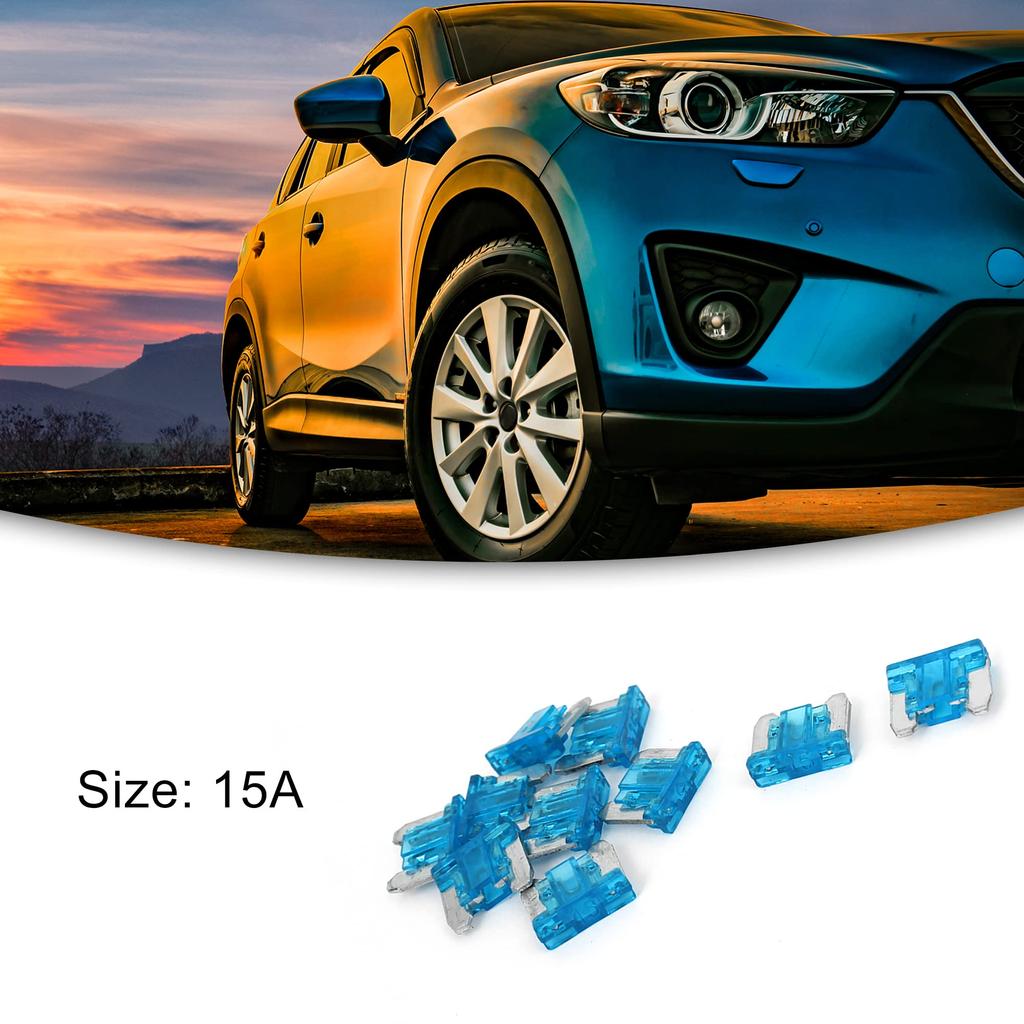 ACROPIX 15A Fuse for Car Truck SUV Blue 10pcs