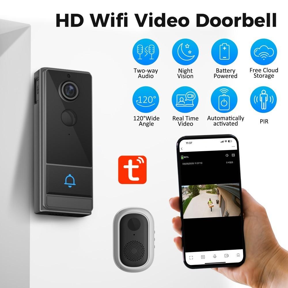 IP65 Видеодомофонная камера Беспроводной WIFI Умный дверной звонок Домашняя безопасность PIR Детектор движения Ночное видение Дверной звонок