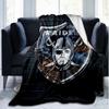 Custom Name Raiders logo shield emblem Flannel Fleece Blanket Cozy Warm Throw Blanket For Couch Bed Travel All Season Use