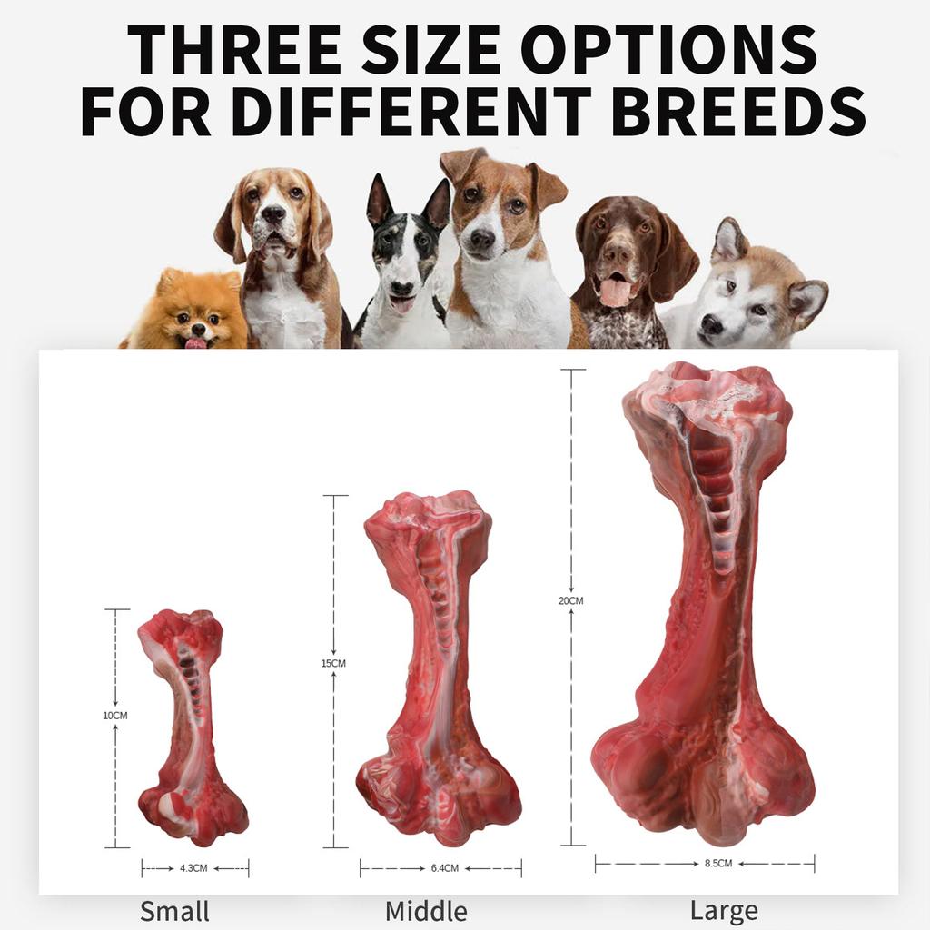 Игрушки для собак для агрессивных любителей жевать, неразрушимые игрушки для жевания со вкусом говядины для больших/средних/маленьких собак, жесткая игрушка для собак, косточки для собак из резины