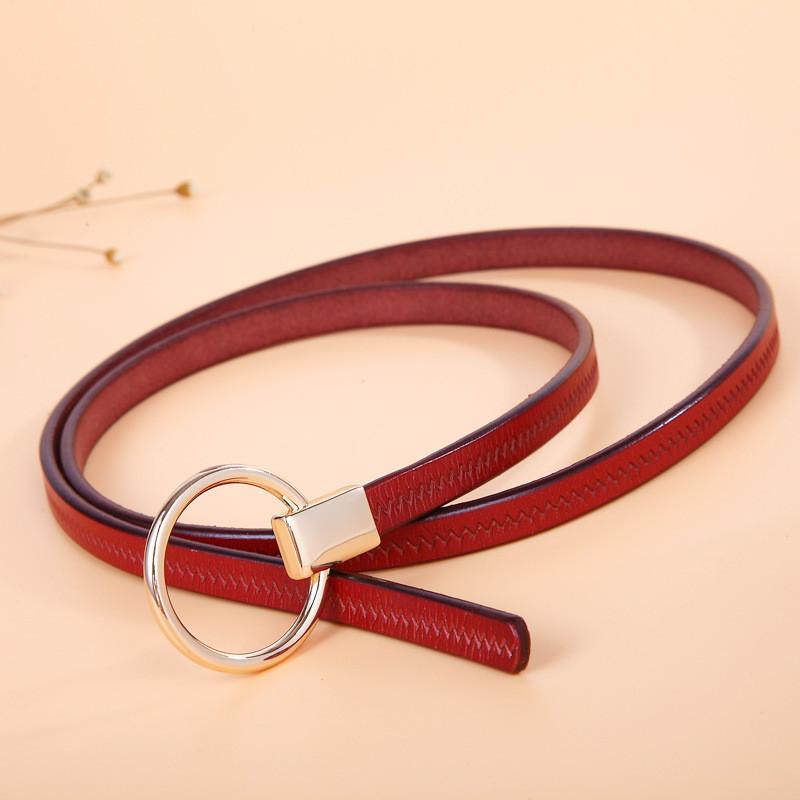 Minimalist Leather Belt For Women And Men With Alloy Square Buckle For Casual Or Formal Wear