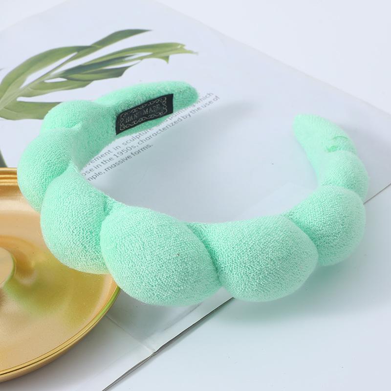 Губчатые повязки на голову для женщин и девочек, пышная повязка для волос, махровая ткань с пузырьками для макияжа, Co Spa, ретро повязка для волос, женские аксессуары для волос, головные уборы