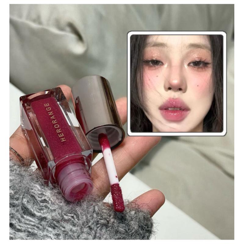 Herorange Clear Watery Lip Glaze Sparkling Mirror Lip Gloss Fine Shimmer For Plump Juicy Lips Watery Glaze Hydrating Lips
