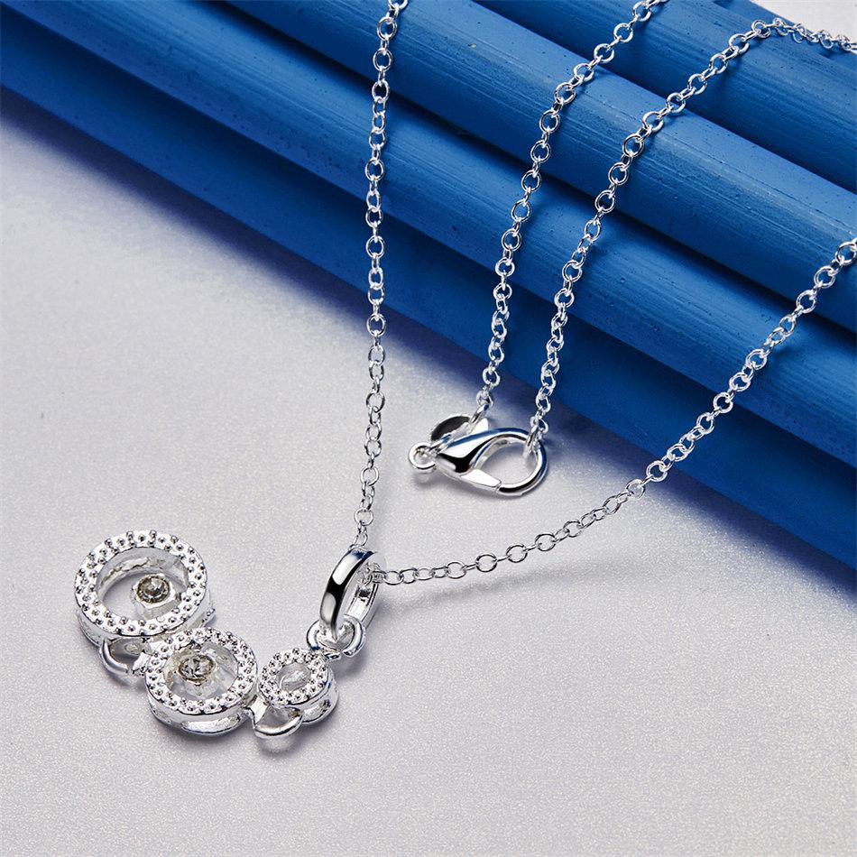 Изысканное серебряное (925 пробы) колье-подвеска с 3 круглыми цирконами, длина 16-30 дюймов, женские свадебные аксессуары, модные украшения