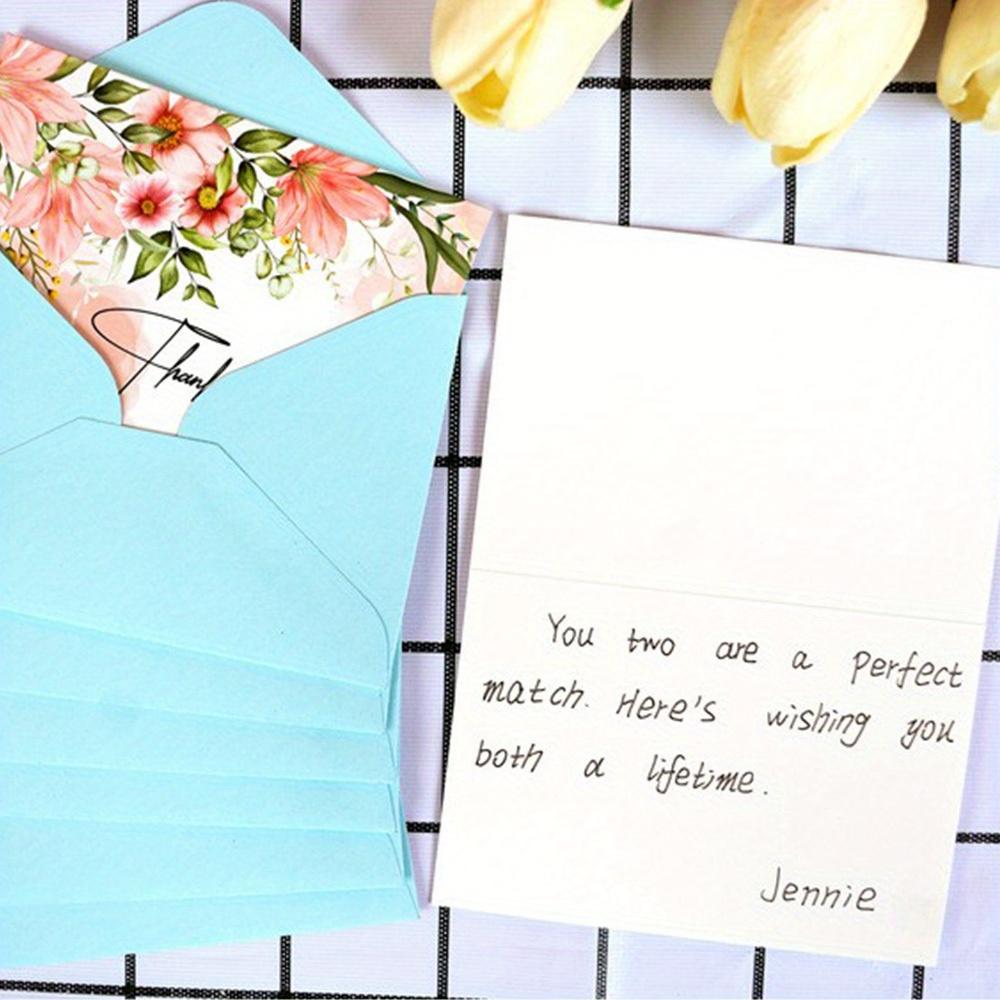 18sheets THANK YOU Greeting Card Set English Blank Envelope Message Blessing Thank You Card Set Holiday DIY Handwritten Blessing Card