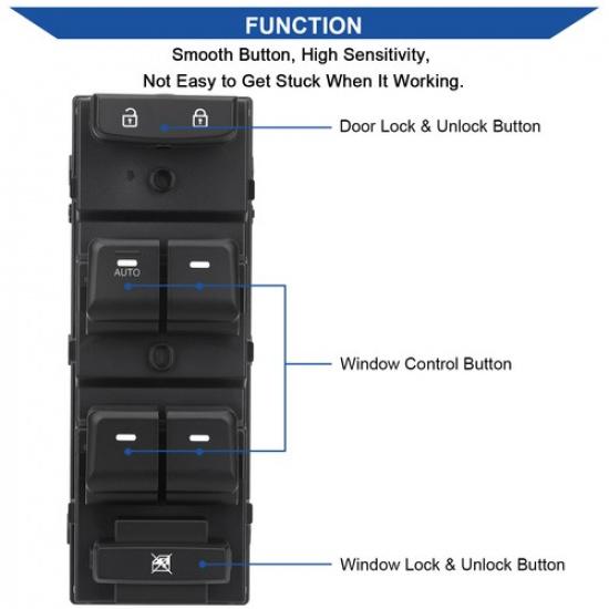Master Window Switch Control Button For 2015 2016 2017 2018 Hyundai Sonata