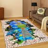 3D Underwater World Illusion Carpet Rug for Home Bedroom Living Room Sofa Doormat Kitchen Decor,Kid Game Non-slip Area Rug Mat