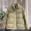 FASHION2024 Зимняя новая куртка-пуховик женская литературная мода воротник-стойка однотонная теплая универсальная бархатная куртка модная одежда