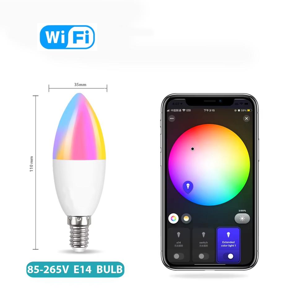 Zigbee LED Smart Bulb E27 E14 GU10 RGB+CW+WW Tuya APP Voice Control Dimmable Light Compatible with Alexa Google Home SmartThings