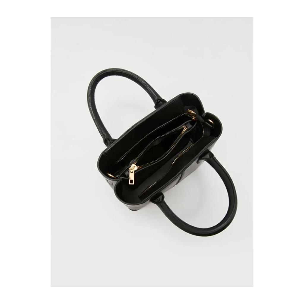 Women's Black 3-compartment Shoulder Bag