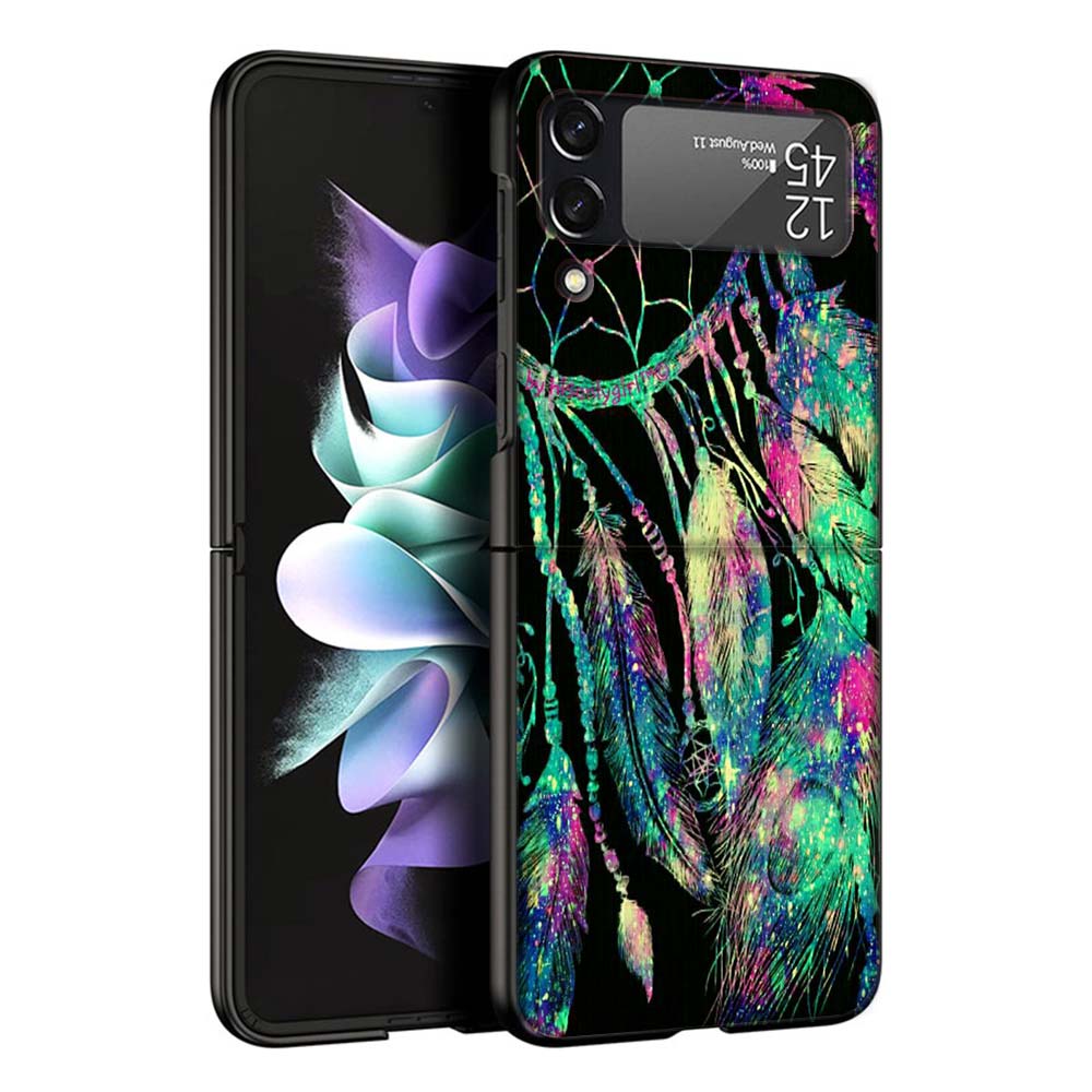 Ретро Ловец Снов с Перьями Чехол для Телефона для Samsung Galaxy Z Flip7 Flip6 5G Flip5 Flip4 Flip3 ZFlip 7 6 3 4 5 Ударопрочная Задняя Крышка
