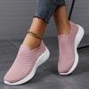 Fashion Plus Size Women's Casual Shoes Spring/Summer Breathable Knitted Sports Shoes Comfortable Mesh Slip-on Light Soft Sole Sneakers