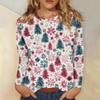 Women's Fashion Casual Christmas Printed Round Neck Long Sleeve Pullover Top