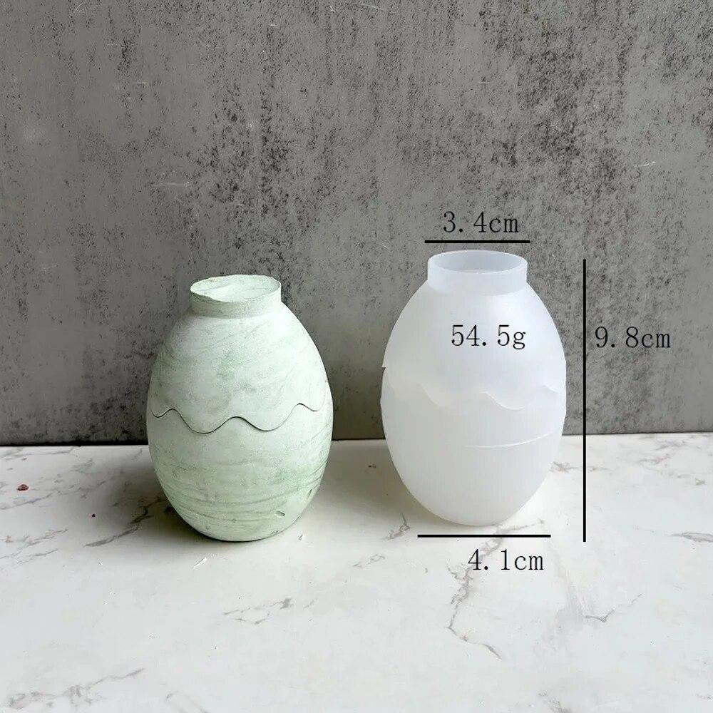 Egg Silicone Mold for Scented Candle Jar with Lid Gypsum Resin Epoxy Mould DIY Handmade Jewelry Storage Box Concrete Cement Mold