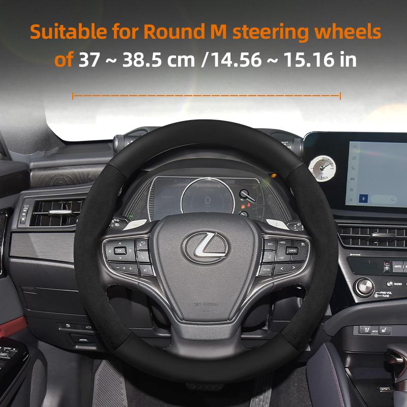 Suitable for m222 Suede Matte Carbon Fiber Texture Steering Wheel Cover Suitable for Is250 Gs300 Lx 570 Nx Is350 2019 Es350 Gx460 Is 300 Ls400 222m