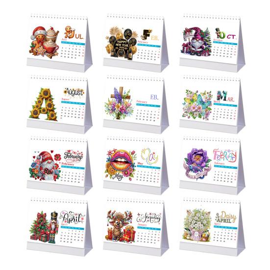 2026 Сделай сам настольный календарь Настольный календарь с алмазной мозаикой Стоящий месячный календарь-планировщик