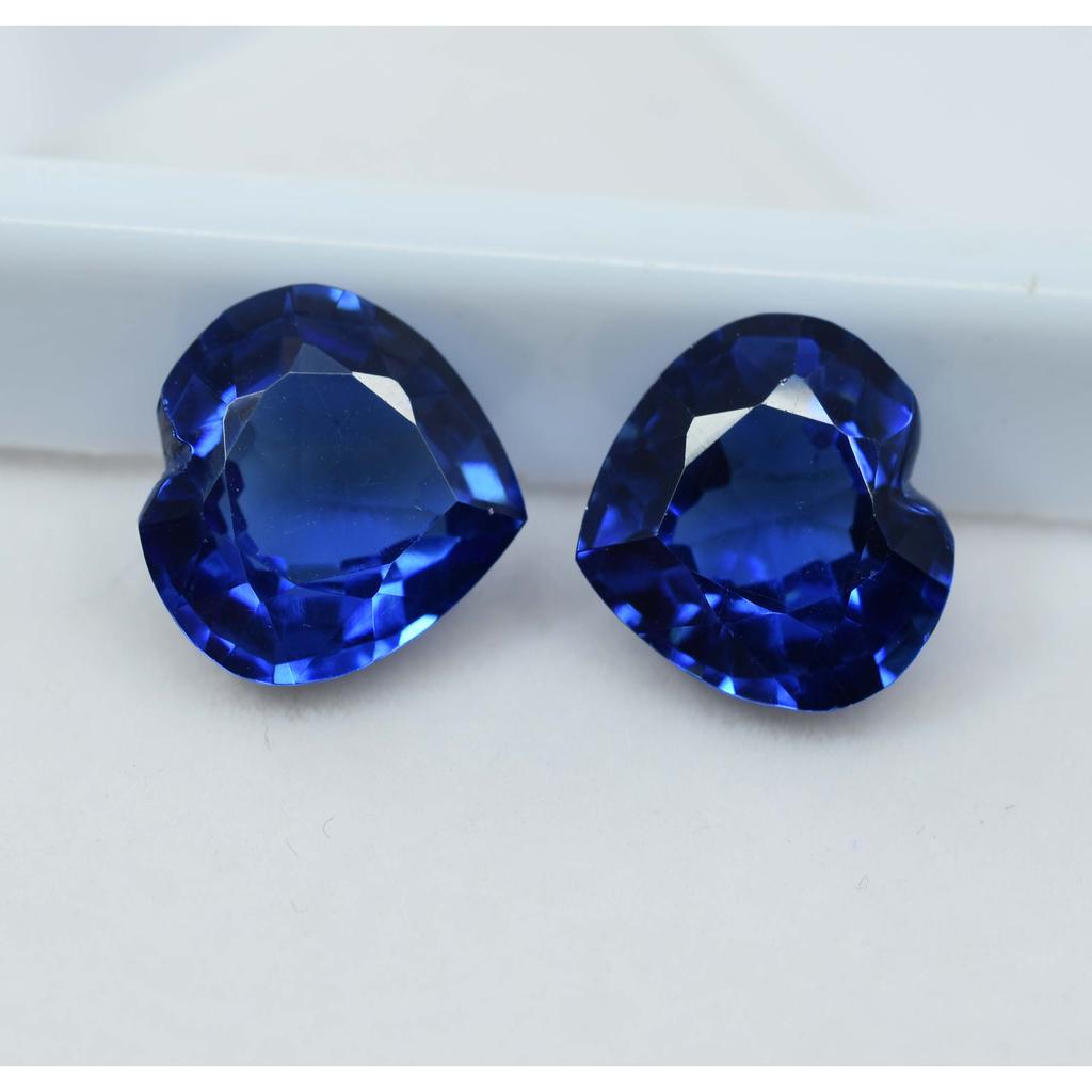 18.89 Ct Natural Flawless Blue Tanzanite Heart Cut Loose Gemstone Pair