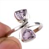 Кольцо из натурального розового аметиста с драгоценным камнем ручной работы из цельного серебра 925 пробы S.8 H6n88