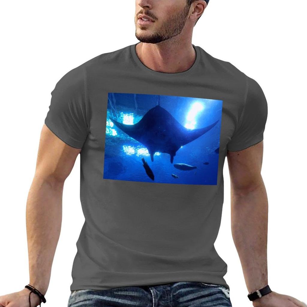 Manta Ray Underview TShirt Vintage Print Crew Neck Tee