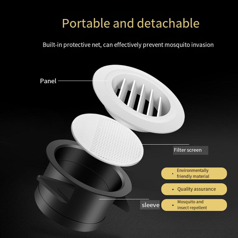 1pc Duct Vents Round Louvered Vents Interior ABS Grille Ventilation Adjustable Air Vol 75mm/100mm/125mm/150mm/200mm