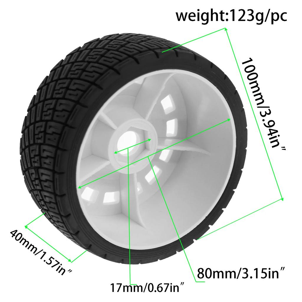 4pcs 100mm 1/7 1/8 RC Rally Off-Road Buggy Tires Wheel 17mm Hex for ARRMA Traxxas Redcat Team Losi Kyosho HPI WR8 HSP RC Car