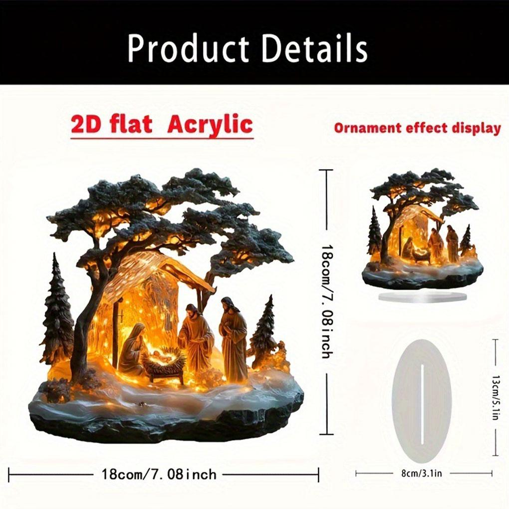 Рождественский Вертеп Статуэтка Украшение Прочный Акриловый Кронштейн Яркие Цвета Украшение Иисуса