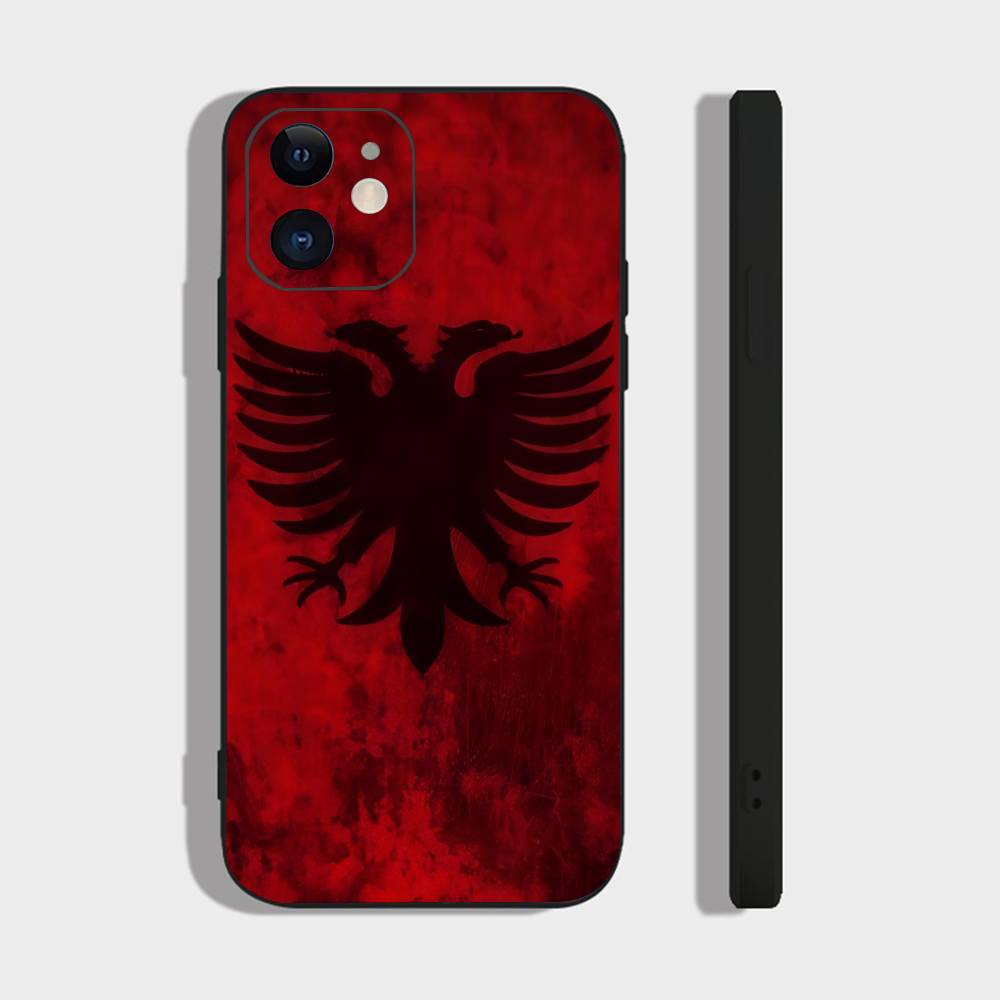 A-Albania Flag For IPhone 15 16 14 Plus 13 12 11 17 Pro Max 17 Air Black Soft Phone Cover