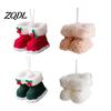 Holiday Stocking Gift Tag Soft Plush Christmas Boot Ornament, Decorative Knitted Tree Hanging Ornament Pendant for Xmas Tree, Party Decor Kids Sock