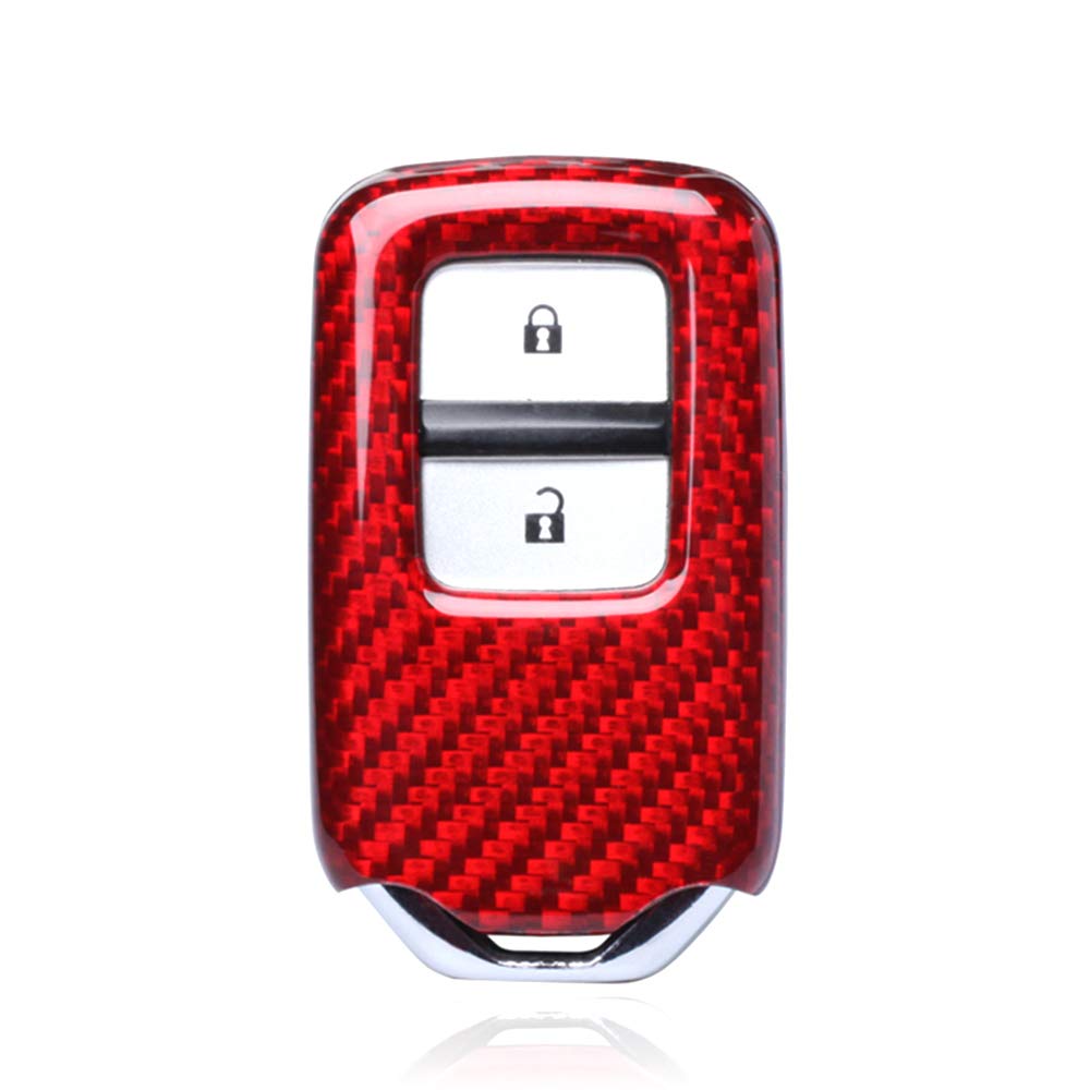 BOMI Премиальный чехол для ключей из углеродного волокна для Honda Fit, Jade, Vezel, Step Wagon, S660, Freed, Odyssey, Accord, Grace и Shuttle, Идеальный подарок (Угольно-красный)
