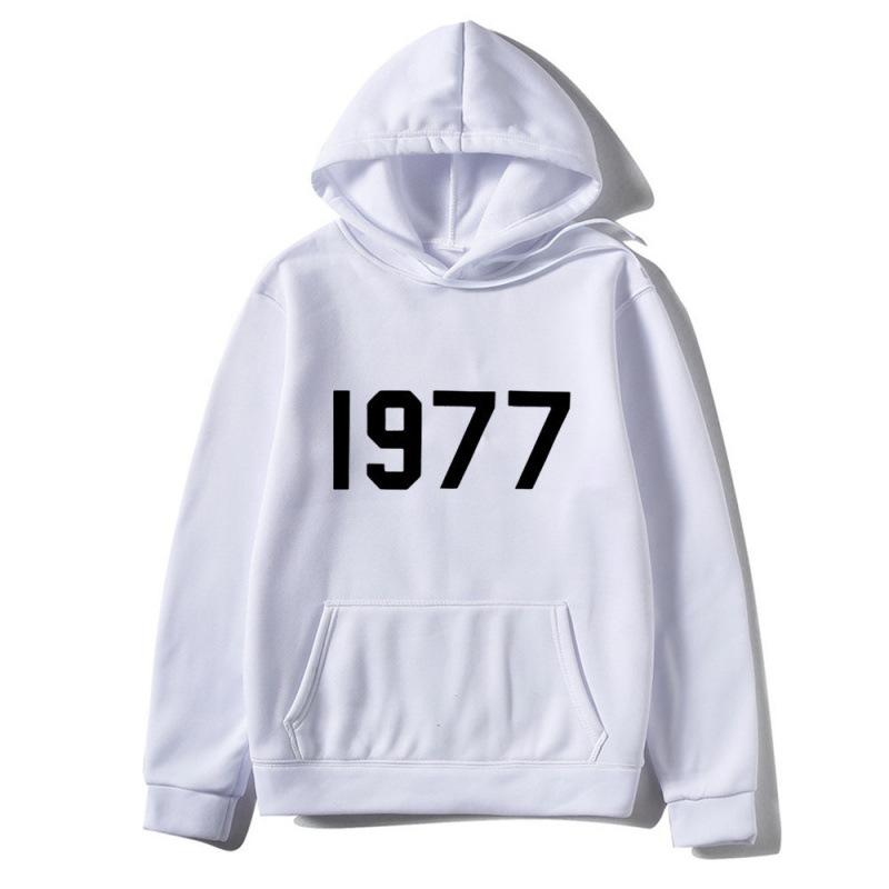 Свитшот с капюшоном с принтом для пары High Street 1977 Модный топ для пары