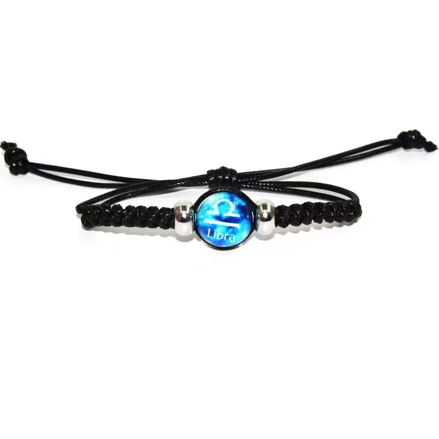 Браслет «Двенадцать созвездий» сплетенные вручную регулируемые веревочные браслеты для женщин, мужчин, рака, льва, весов, дев, ювелирные изделия на день рождения