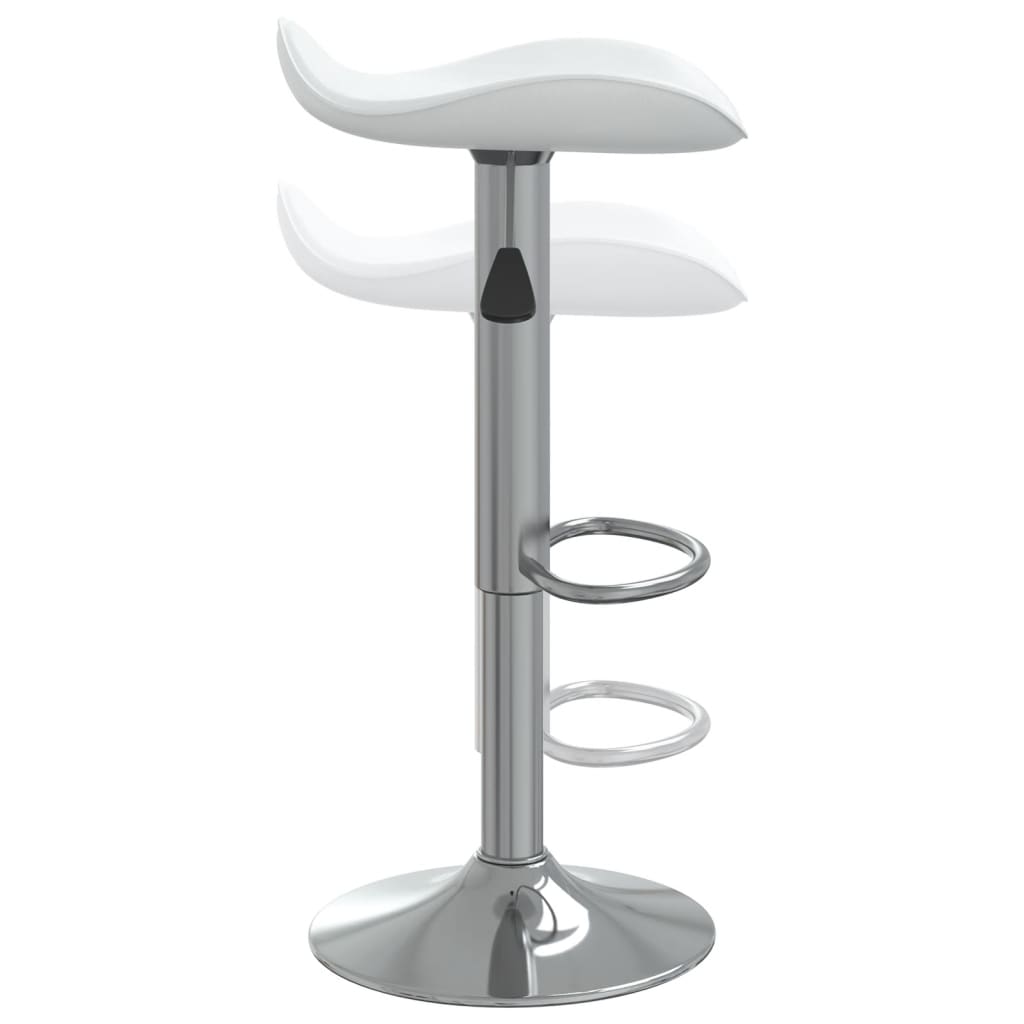 White Bar Stool Chrome plated Steel Frame and Faux Leather