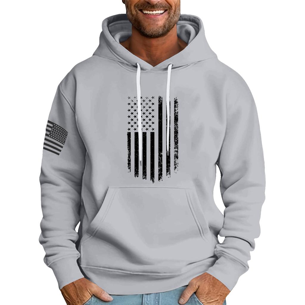 Мужская свободная толстовка с капюшоном и принтом флага, мужская повседневная модная спортивная толстовка