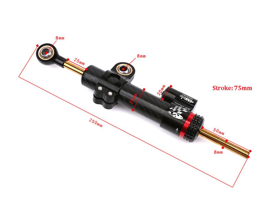 Carbon Fiber 9.8 INCH Steering Damper Stabilizer Motorcycle Universal