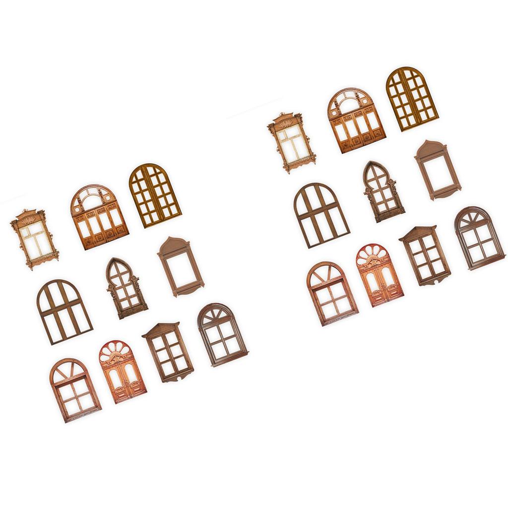 20 листов винтажного полого окна, дверного материала, бумаги, декоративного полого окна и двери, коллажа, автомобиля