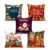 Soft Fabric Designer Decorative Printed Merry Christmas Theme Cushion Cover Xmas Decorations for Sofa Living Room Set of 5 16 X 16 Inch Multi