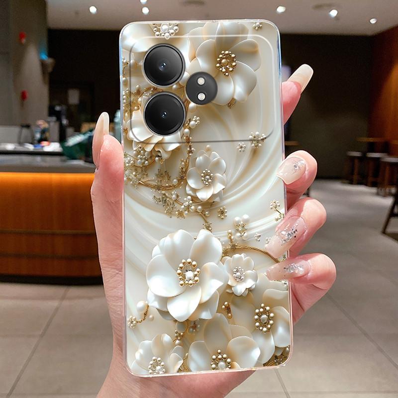 Phone Case For Realme GT Neo 6 SE/GT Neo6/GT 6T/Realme GT 6 Butterfly Bow Protective Casing Transparent Soft Silicone TPU Cover