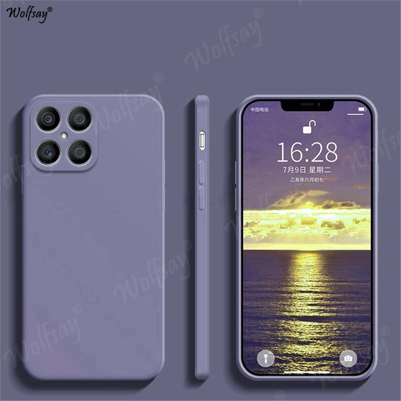 Чехол для Honor X8 Жидкий силикон Задняя панель Однотонный ТПУ Чехол Ударопрочный Защитный Чехол Honor X8 X9A X8A X7A X6 Чехол Для Honor X8 Чехол