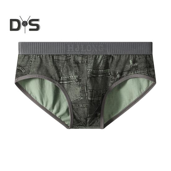 Мужские трусы с отдельными карманами, имитация джинсов, принт, удобная посадка, высокая эластичность, повседневная одежда