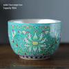 Chaxun Enamel Lotus Silver Plated Ceramic Tea Cup Gift Set
