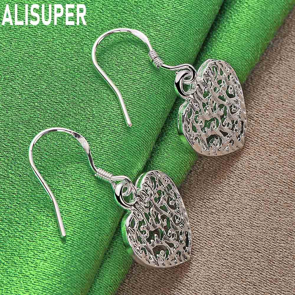 Серьги-подвески в форме сердца из стерлингового серебра 925 пробы, модные свадебные украшения с подвесками